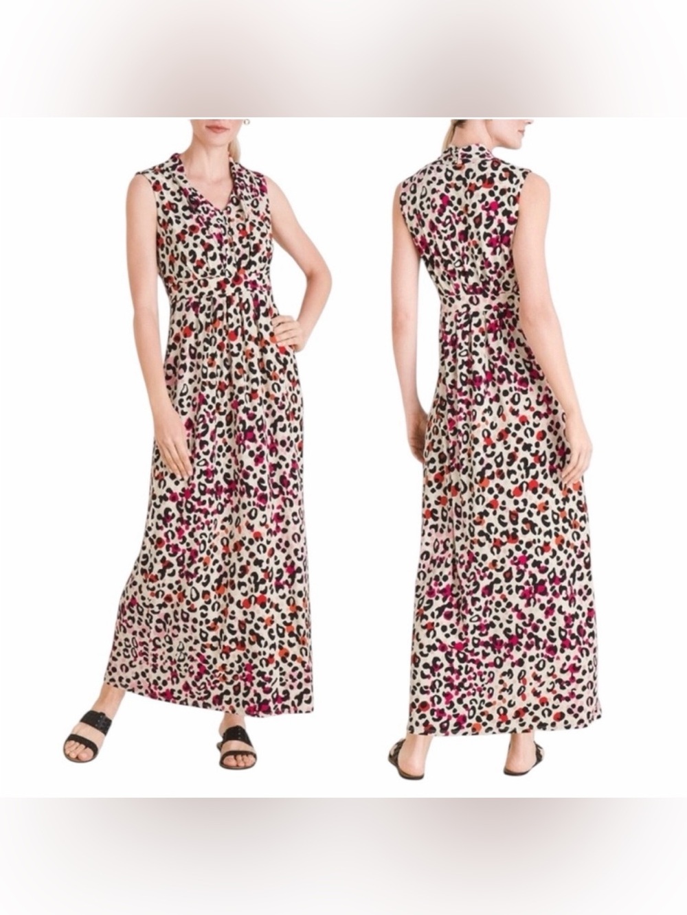 Chico’s • Sleeveless Leopard Print Maxi Dress Size 3 (XL 16/18)